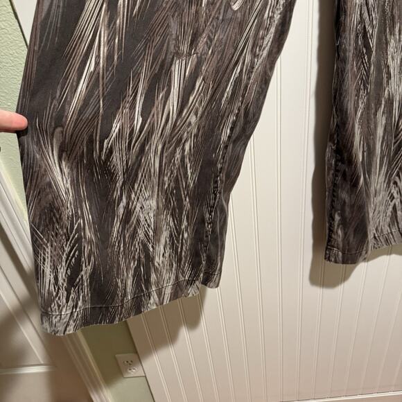 Free People Feather Print Wide Leg Pants Flowy Wide Leg Festival Boho Size 8 - Picture 3 of 6